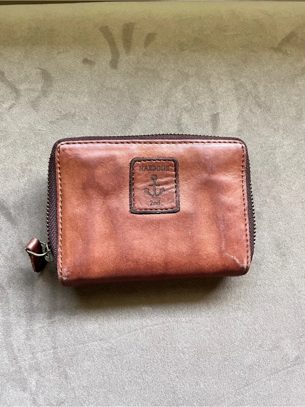 HARBOUR 2nd Distressed Brown Leather Zip Wallet